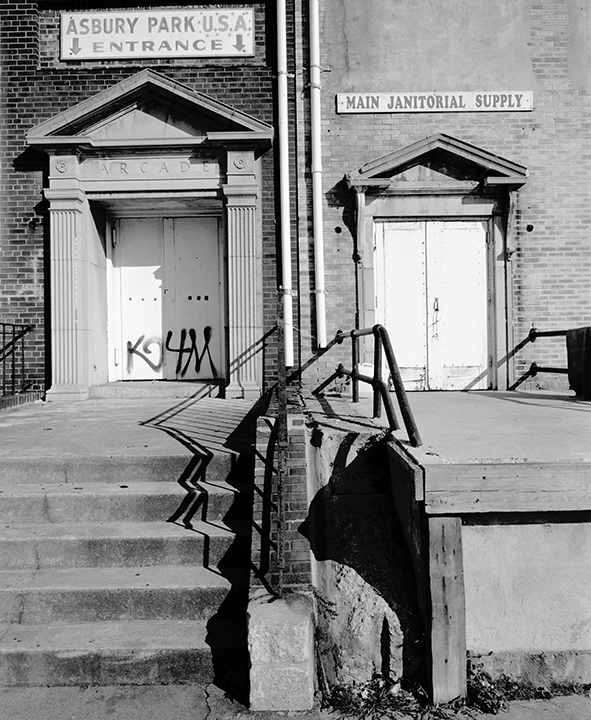 Arcade Enterance on Lake Avenue Welcome to Asbury Park B&W Film