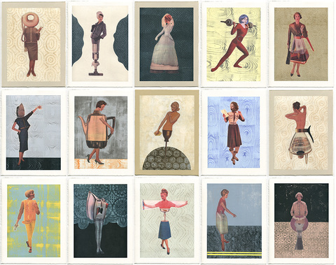 S U S A N   R .   J O H N S O N 12" x 9" miniature works (wood panel and on paper) Acrylic and image transfer on paper