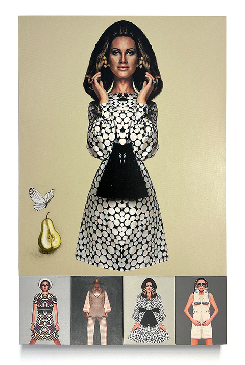 S U S A N   R .   J O H N S O N My Teenage Years Acrylic and wax painting with archival pigment print and image transfer on paper mounted on wood panels