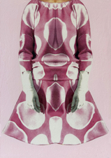 S U S A N   R .   J O H N S O N Selection of "Smalls" from Symmetrical Bodies Acrylic and image transfer on watercolor paper mounted on wood panel