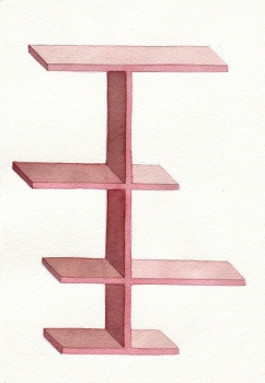 S U E   J O H N S O N Designs for Imaginary Shelves (2011-13) Watercolor and pencil on paper
