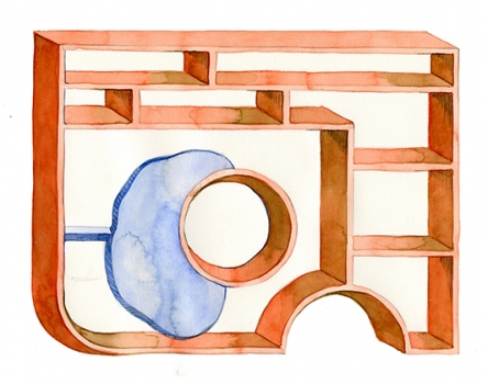 S U E   J O H N S O N Designs for Imaginary Shelves (2011-13) Watercolor and pencil on paper