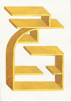 S U E   J O H N S O N Designs for Imaginary Shelves (2011-13) Watercolor and color pencil on paper