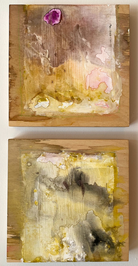  Paintings 2019 - 2022 Ink, gouache, pencil, snow on wood