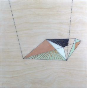  geometric pen + paint on wood