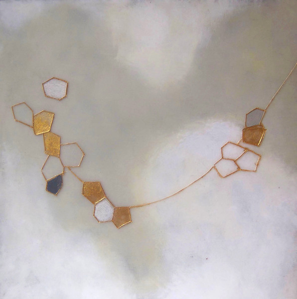 susan freedman gold paint + encaustic on wood