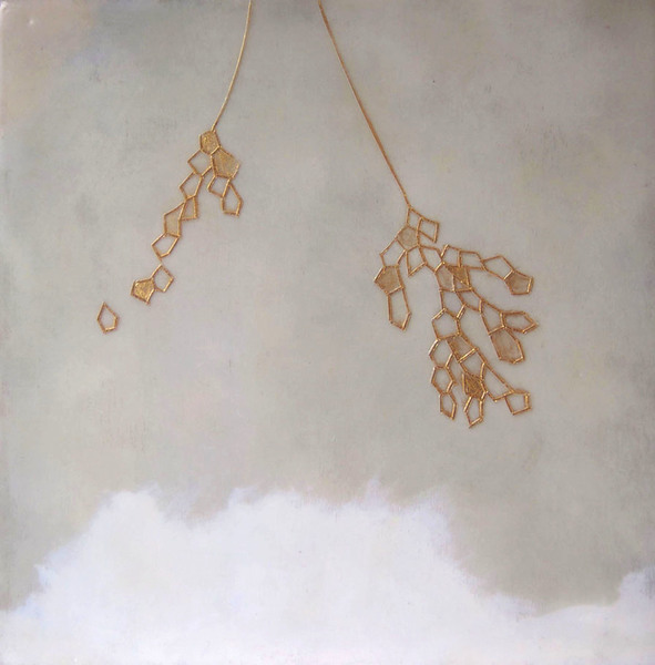 susan freedman gold paint + encaustic on wood