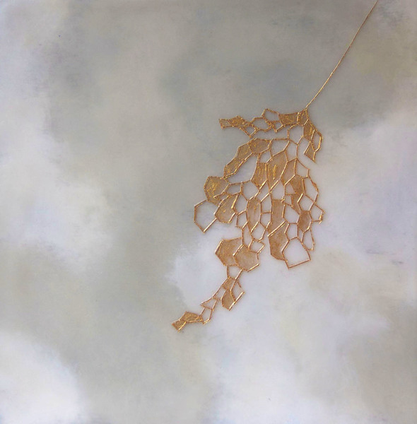 susan freedman gold paint + encaustic on wood