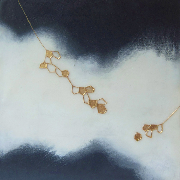 susan freedman gold paint + encaustic on wood