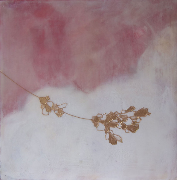 susan freedman gold paint + encaustic on wood