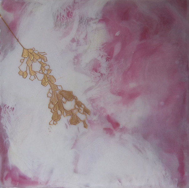 susan freedman gold paint + encaustic on wood