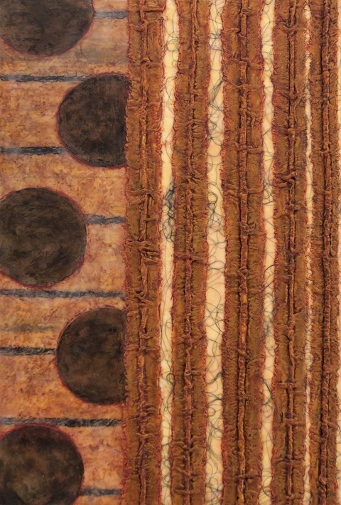  The Burnt Offering Series textiles, thread, encaustic
