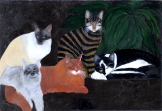 Sylvia Sherwin Goldberg Animals oil pastel and pencil on paper