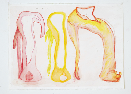  High Heeled Shoe Drawings Conté crayon, watercolor on Arches paper