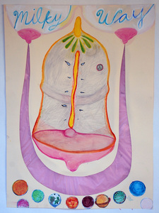  Interstellar Watercolor, gouache, Conté crayon, tissue paper, gesso on archival paper