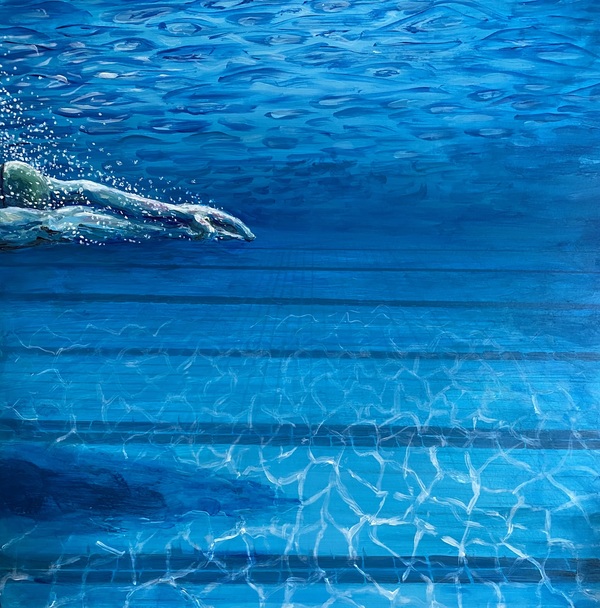 TAMMY FLYNN SEYBOLD M.A.C. Into the Blue Quiet (The Pool Paintings) acrylic on panel