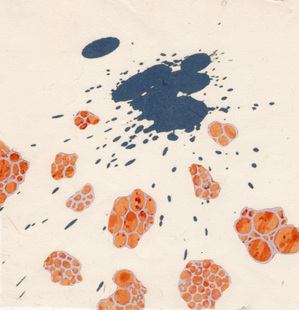  Plague Diary 2020 Inkjet, monotype, and etching collage on Oguni Shikishi paper
