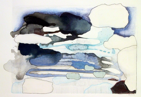 Landscape 8 Drawings Mixed media on BFK paper