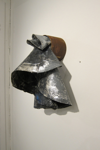 TIFFANY WOLLMAN ARCHIVE Discarded house paint, spray paint and tar in artist constructed and rusted steel pipe