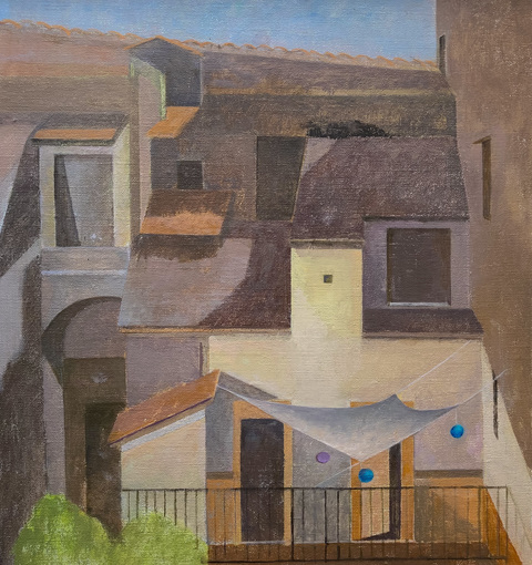 TINA ENGELS Civita, Italy Oil on canvas, mounted on panel