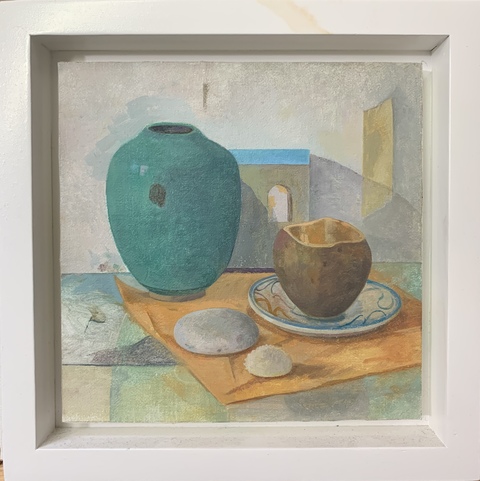 TINA ENGELS Shelves and Spaces Oil on canvas, mounted on panel