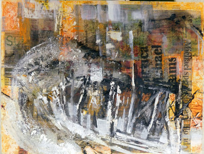 Tina Grondin  "Current Work" encaustic, mixed media on panel
