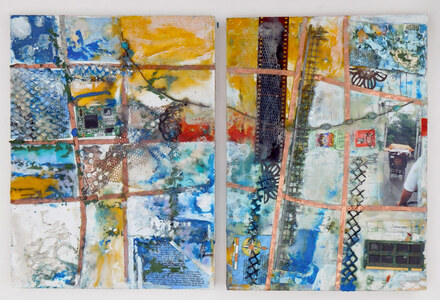 Tina Grondin  "Current Work" oil, encaustic, mixed media on panel