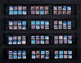 Tina Seligman Cycles: Music (2009) digital pigment prints on Hahnemuhle rag, Unryu, block ink, acrylic, wood