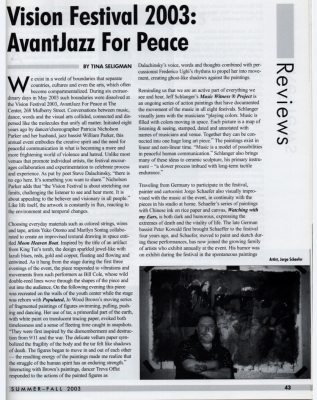 Tina Seligman Vision Festival 2003: AvantJazz for Peace 