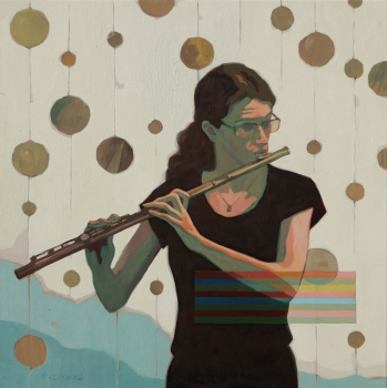 Tina Seligman Solar Lunar Suite for flute, harp, piano & eye Oil on canvas