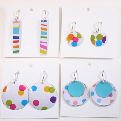 TIN CAN SALLY • Sally Seamans • Recycled Tin Art and Jewelry earrings 
