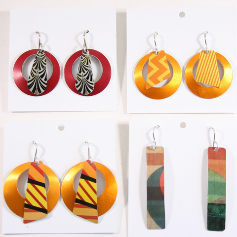TIN CAN SALLY • Sally Seamans • Recycled Tin Art and Jewelry earrings 
