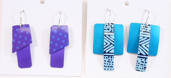 TIN CAN SALLY • Sally Seamans • Recycled Tin Art and Jewelry earrings 