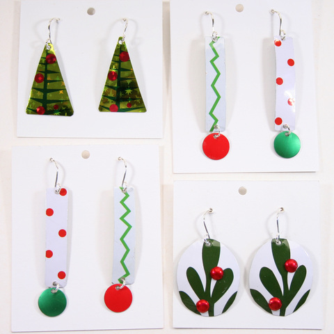 TIN CAN SALLY • Sally Seamans • Recycled Tin Art and Jewelry earrings 
