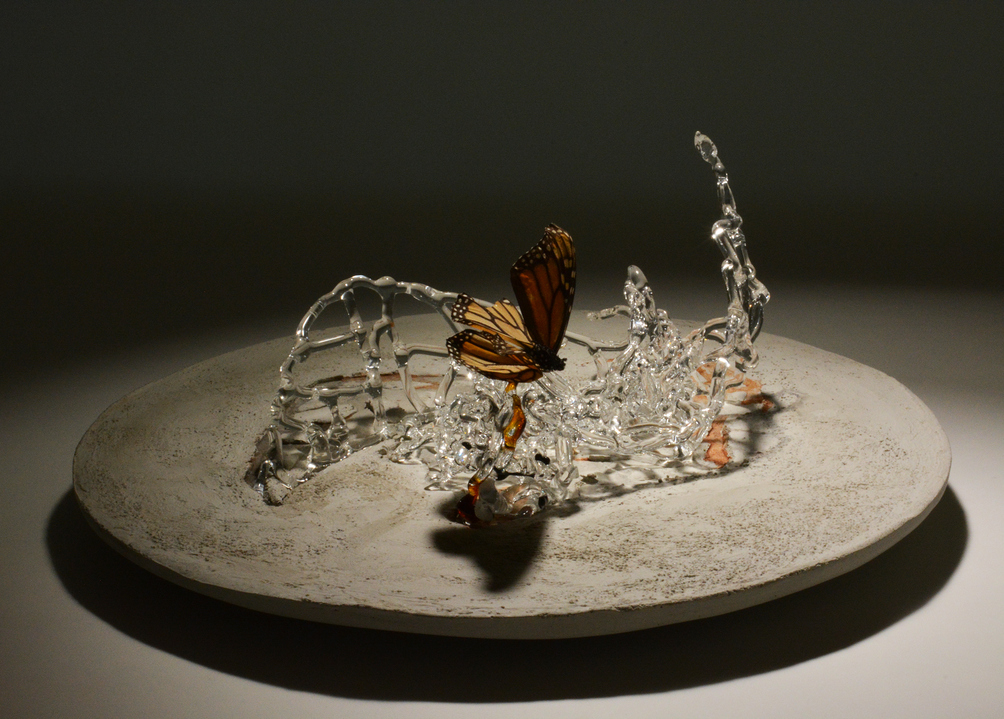 Tomoko Amaki Abe Glass Glass, cement, ink, acrylic