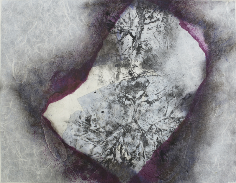 Tomoko Amaki Abe Works on Paper Collagraph print, Fabric dye, Pastel