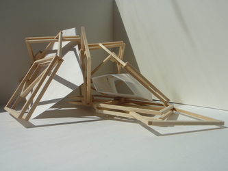 Tongji Philip Qian Bound by Architectural Reality Sculpture made of basswood and Bristol board