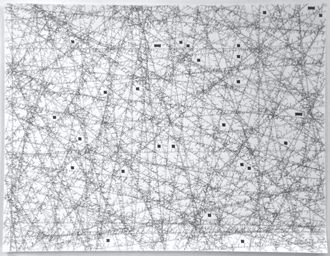 Tongji Philip Qian recent works Graphite on graph paper