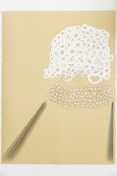 Tongji Philip Qian Fensterblumen Graphite and oil stick on paper