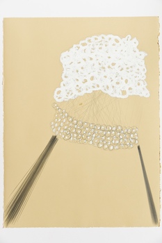 Tongji Philip Qian Fensterblumen Graphite and oil stick on paper