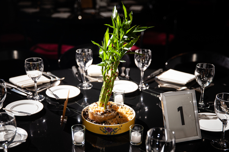 Tongji Philip Qian recent work Bamboo, wood ear mushroom, white fungus mushroom, glass, and ceramic