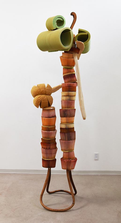 Tree of Life Coleen Sterritt found furniture parts, vacuum filters, compressed loofahs, foam rubber, thread, adhesive