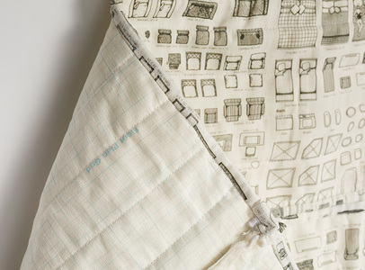 Venetia Dale house plans (2017) printed and quilted belgian linen