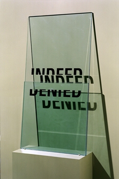 Walter Kopec Word Based Art vinyl on glass