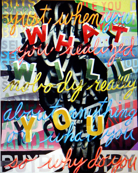 wayne hopkins text ( mostly ) oil on canvas