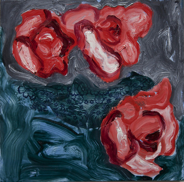 Wendy V. Edwards Paintings oil and oil cloth on panel 