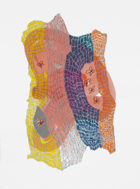 Wendy V. Edwards Drawings Crayon and watercolor on paper