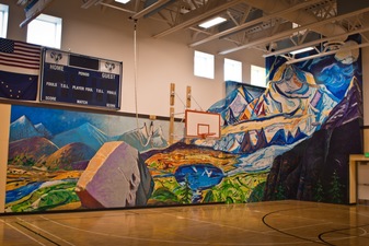 William Barstow Su Valley Climbing Wall Mural Acrylic latex enamel on panel.