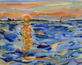 William Barstow Paintings from the "Far Away Island" - Nantucket Oil on canvas panel