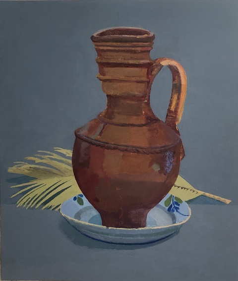 Red Jug II Paintings Oil on canvas over panel